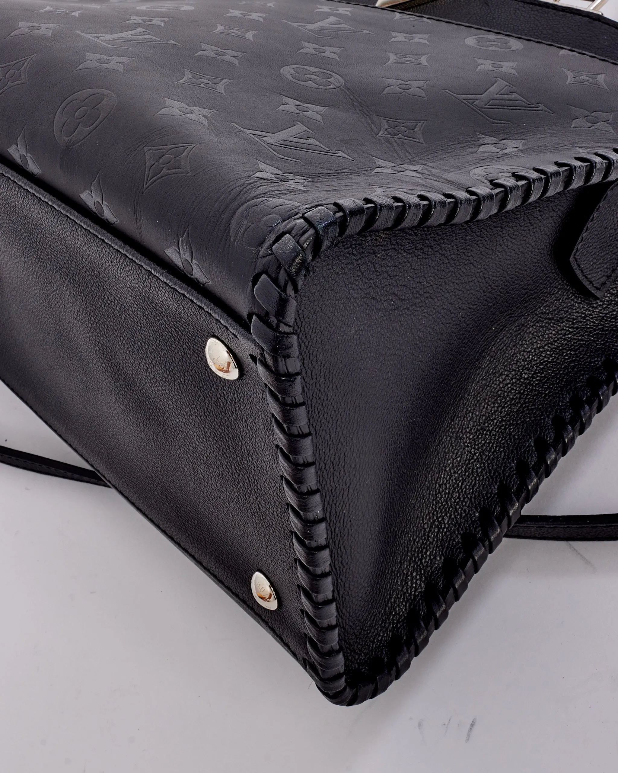 Louis Vuitton Black Leather Monogram Plume Very Tote MM Bag