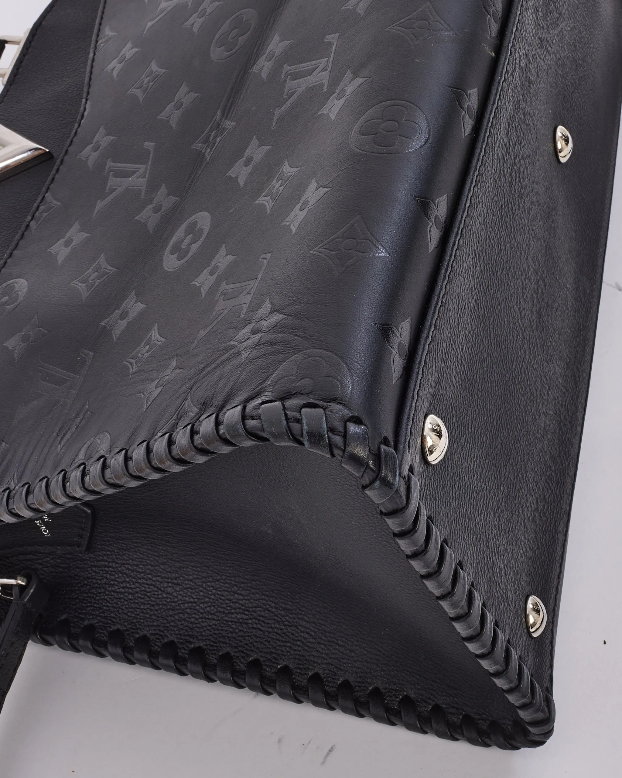 Louis Vuitton Black Leather Monogram Plume Very Tote MM Bag