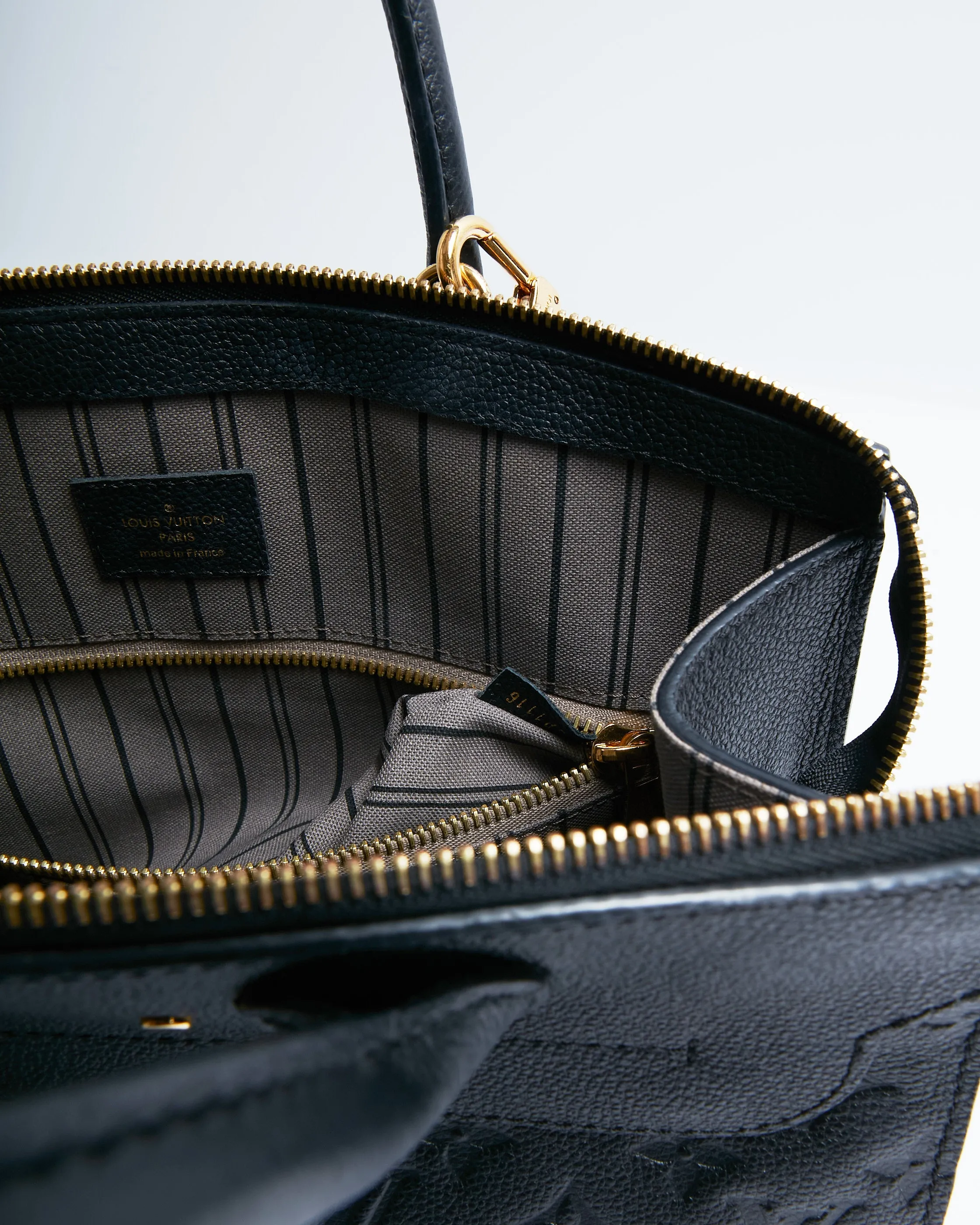Louis Vuitton Black Monogram Empreinte Pont Neuf MM Bag