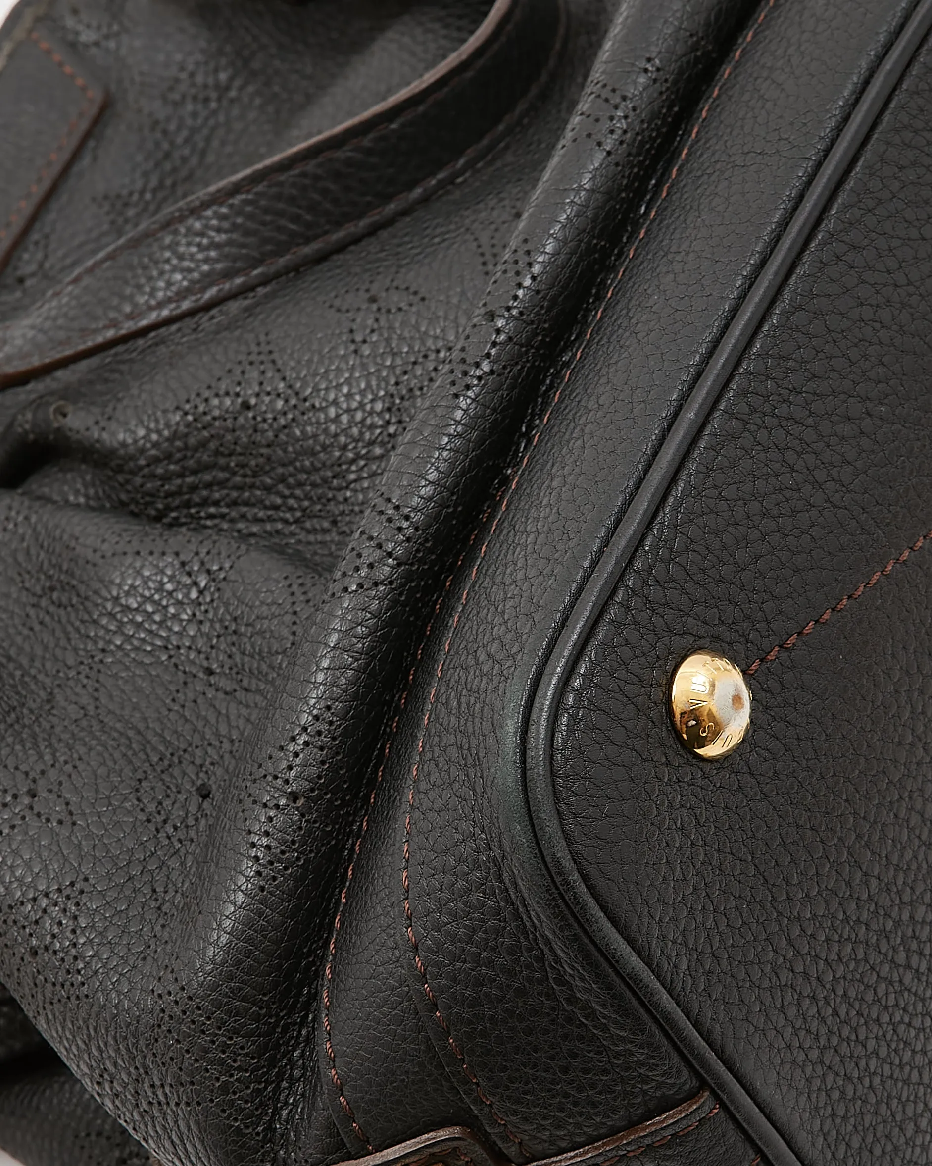 Louis Vuitton Black Perforated Monogram Leather Mahina Stellar PM Bag