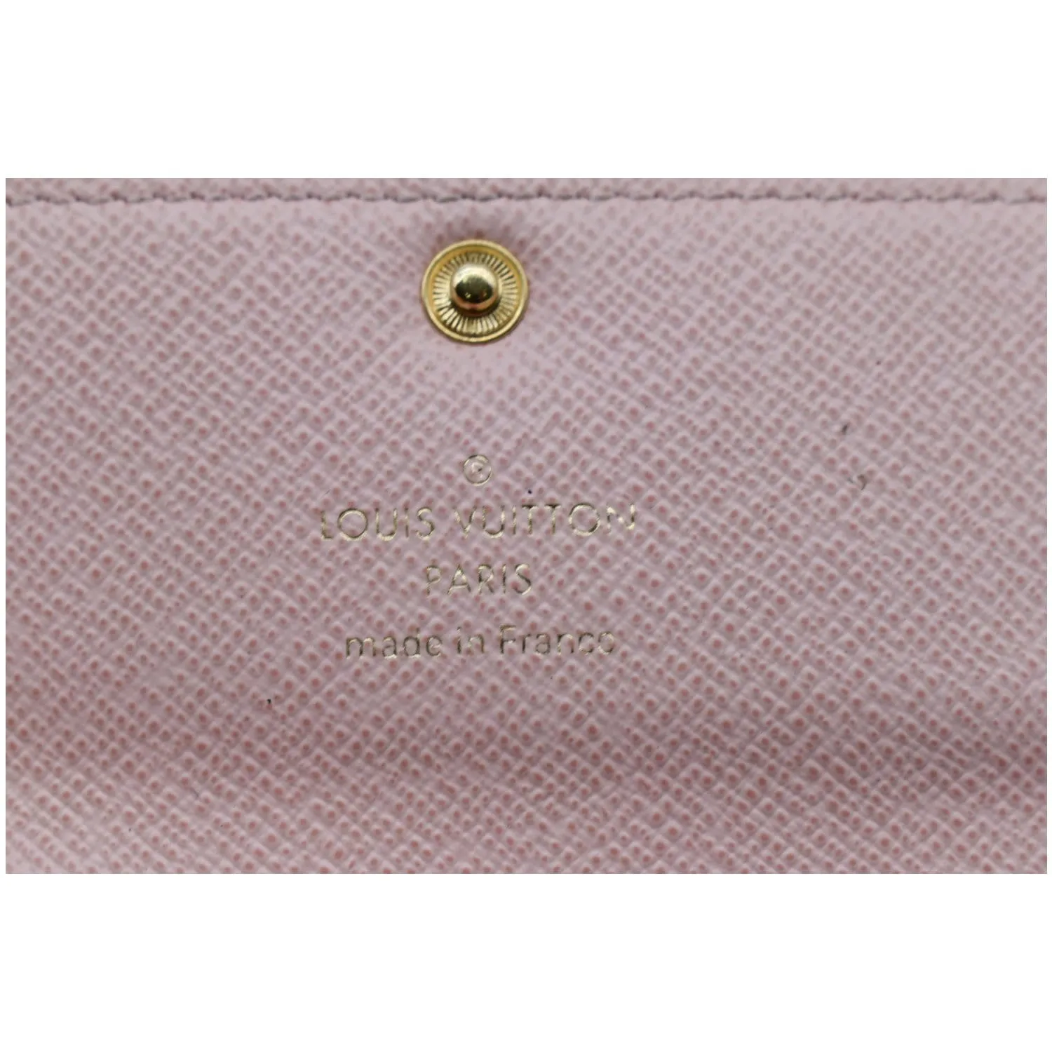 LOUIS VUITTON Damier Ebene 6 Key Holder Rose Ballerine