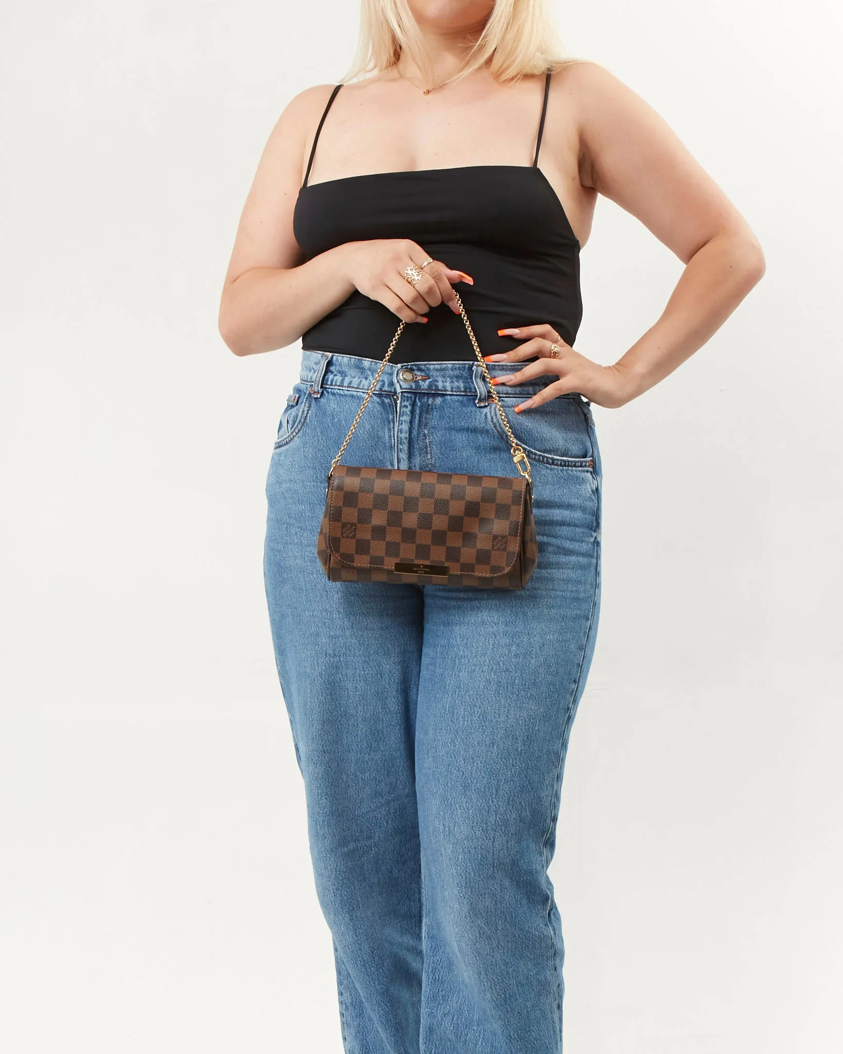 Louis Vuitton Damier Ebene Canvas Favorite PM Crossbody Bag