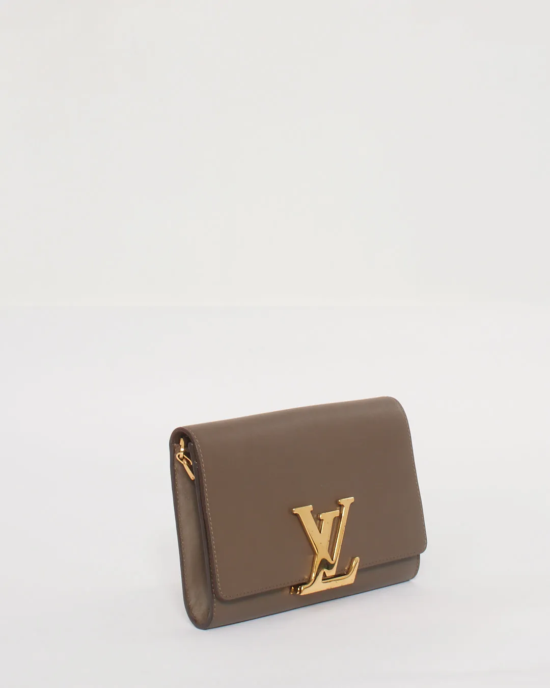 Louis Vuitton Grey Leather Chain Louise MM Bag