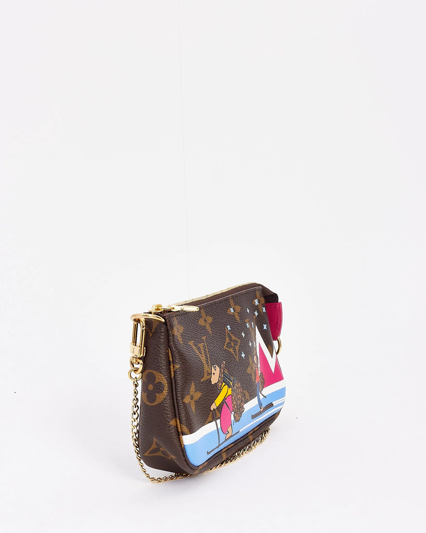 Louis Vuitton Monogram Canvas Christmas Bear Mini Pochette Accessoires