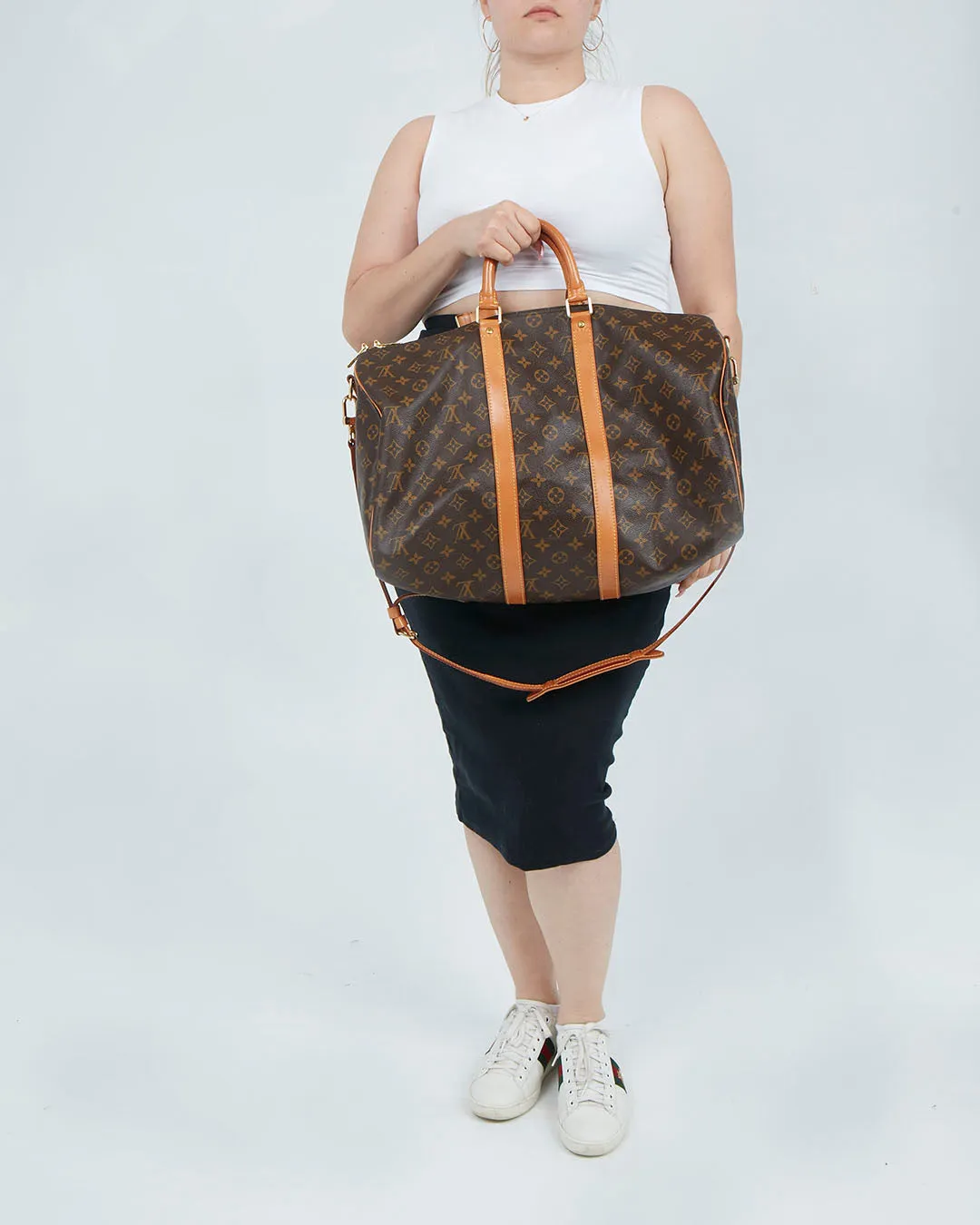 Louis Vuitton Monogram Canvas Keepall Bandouliere Bag 45