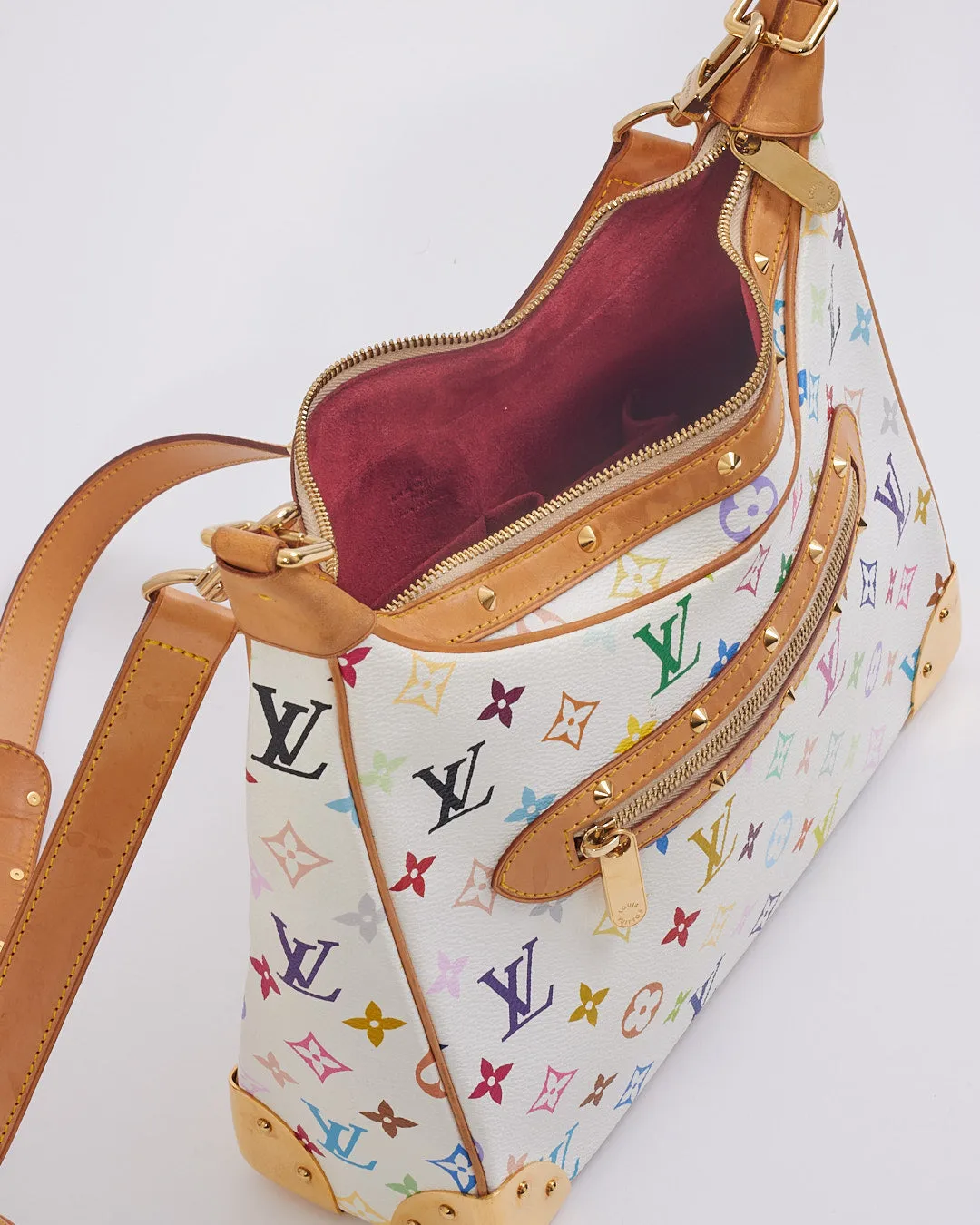 Louis Vuitton Multi White Murakami Studded Boulogne Crossbody Bag