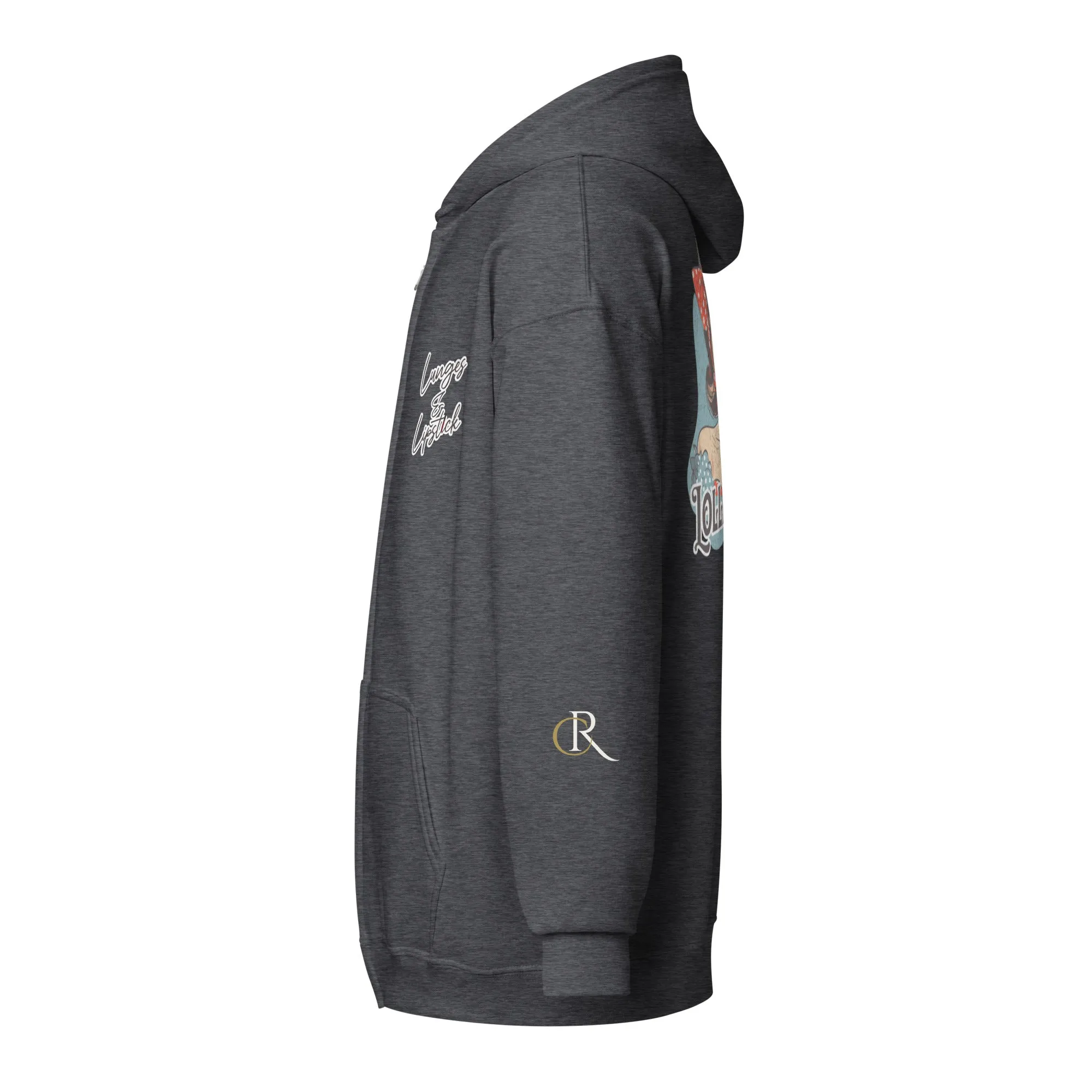 Lunges & Lipstick Zip Hoodie