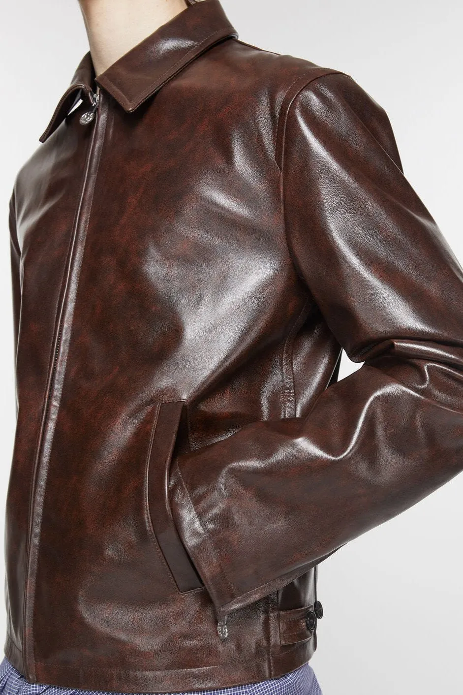 Luxury Edition - Brown Italian Lysander Premium Leather Mens Classic Leather Jacket - Leather Jackets