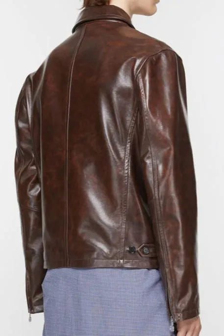 Luxury Edition - Brown Italian Lysander Premium Leather Mens Classic Leather Jacket - Leather Jackets