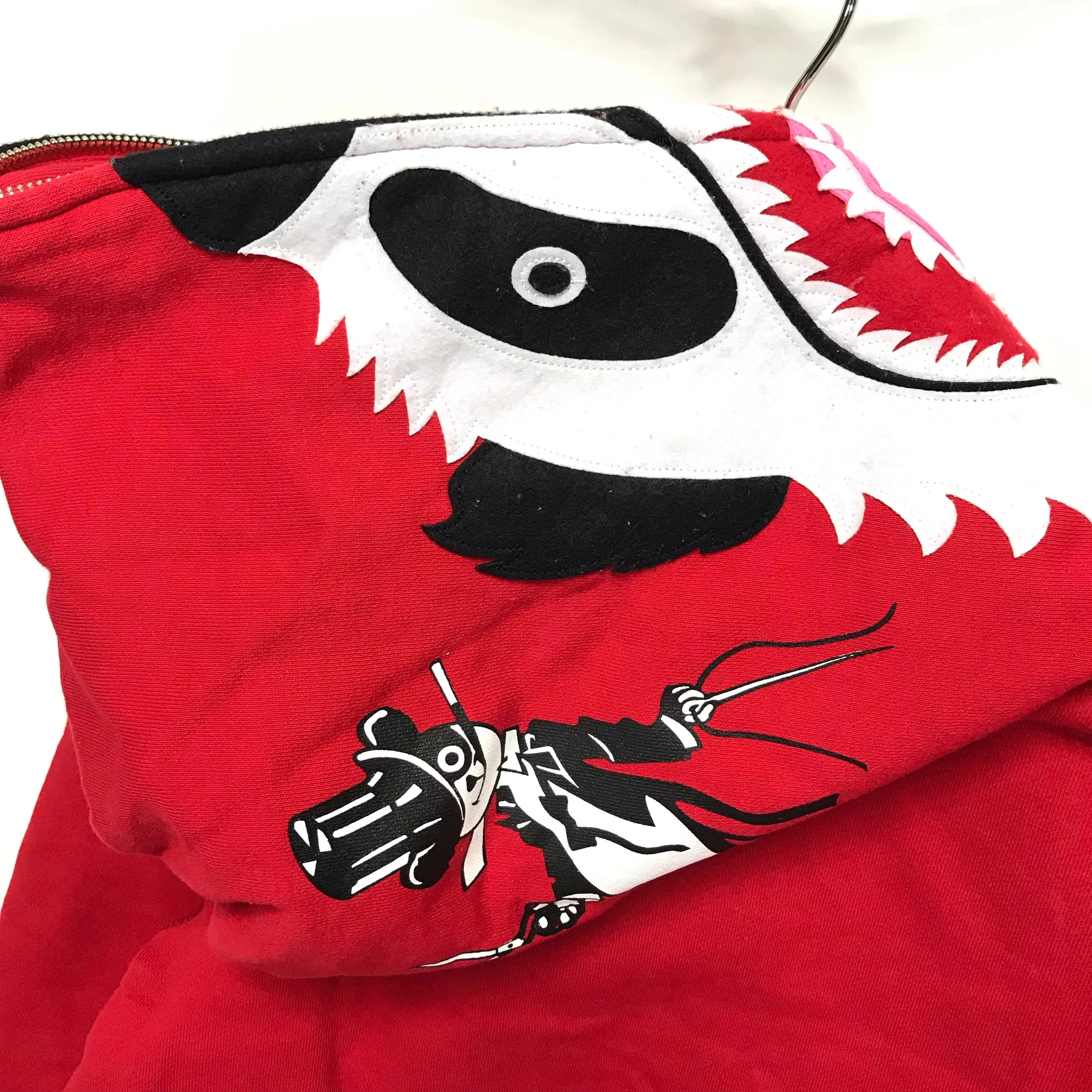 [M] A Bathing Ape Bape Full Zip Panda Hoodie Red
