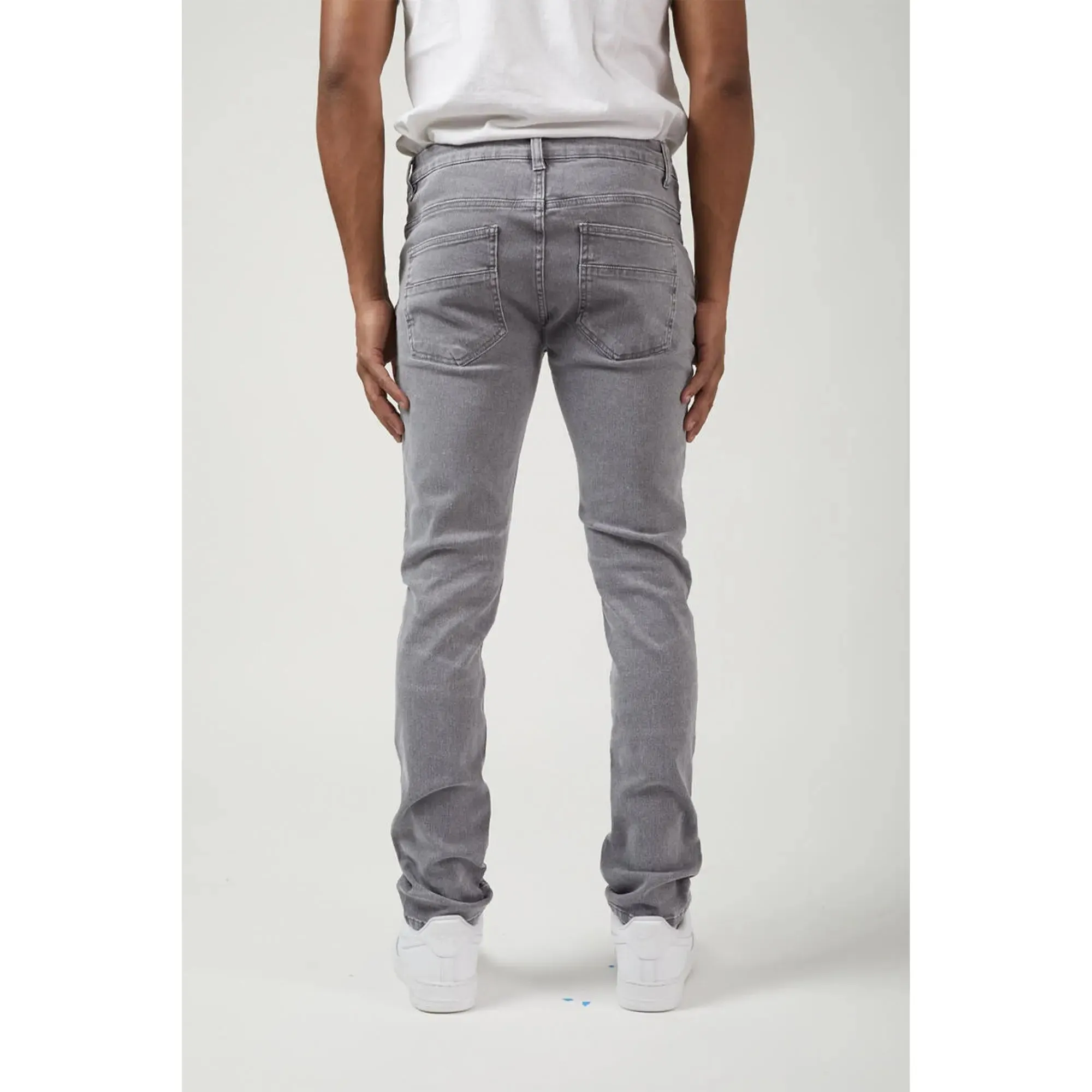 M. Society Men Skinny Fit Denim Jeans(Gray)
