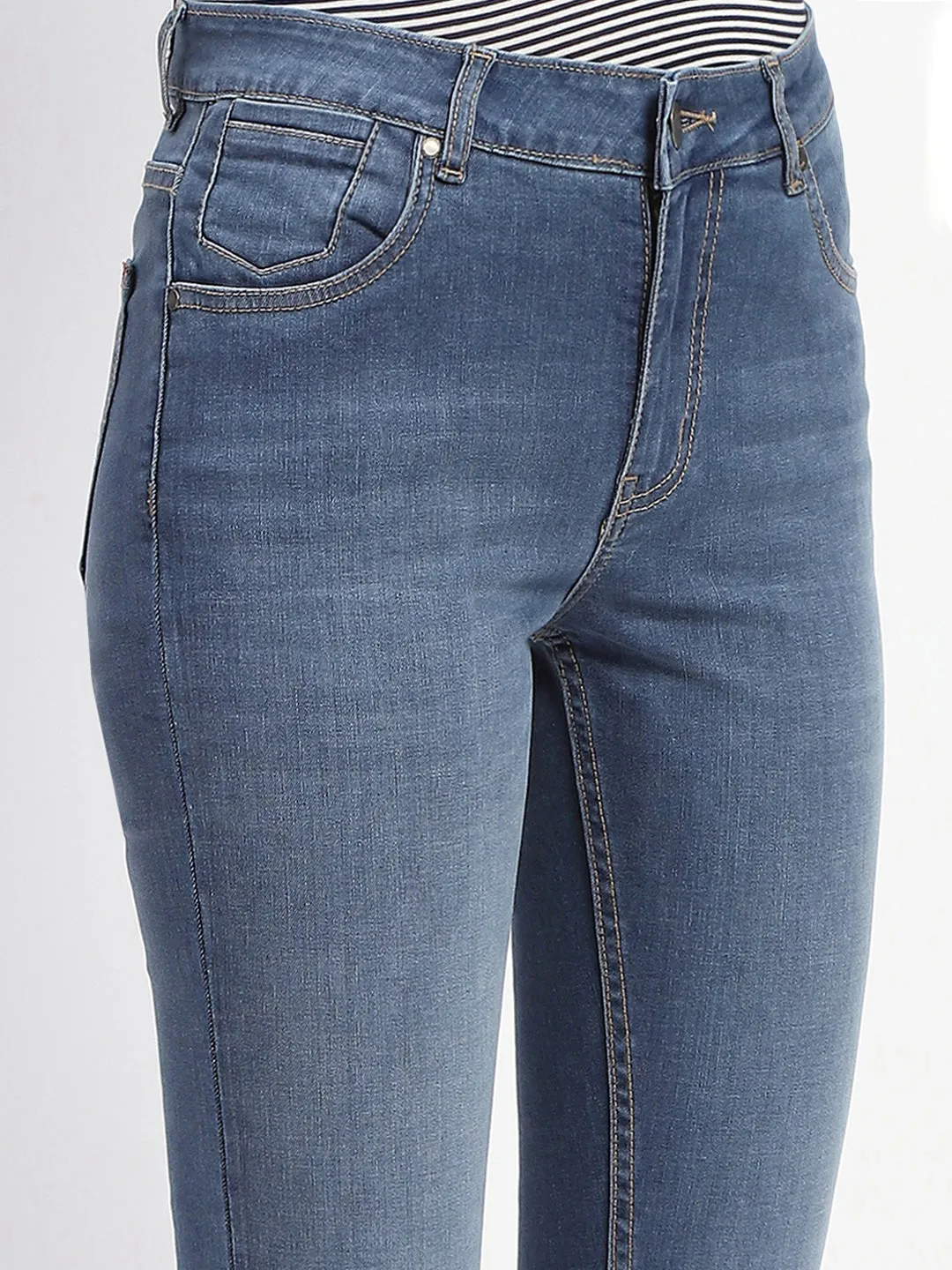 Madame Skinny Fit Stone Wash Navy Blue Jeans