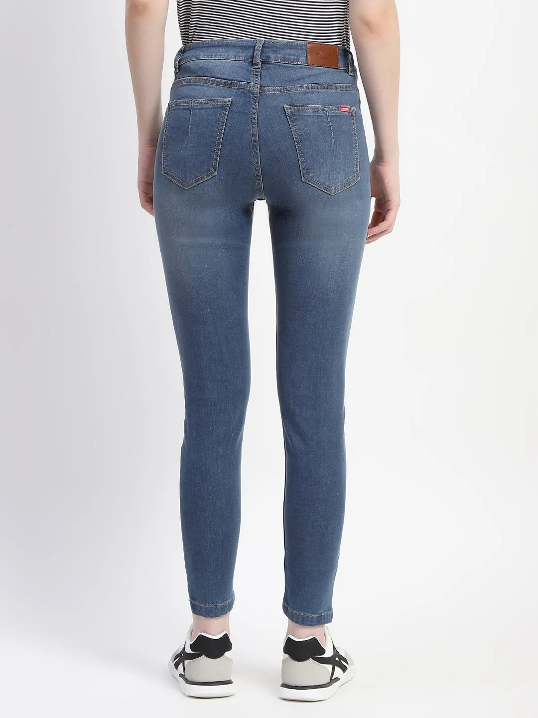 Madame Skinny Fit Stone Wash Navy Blue Jeans