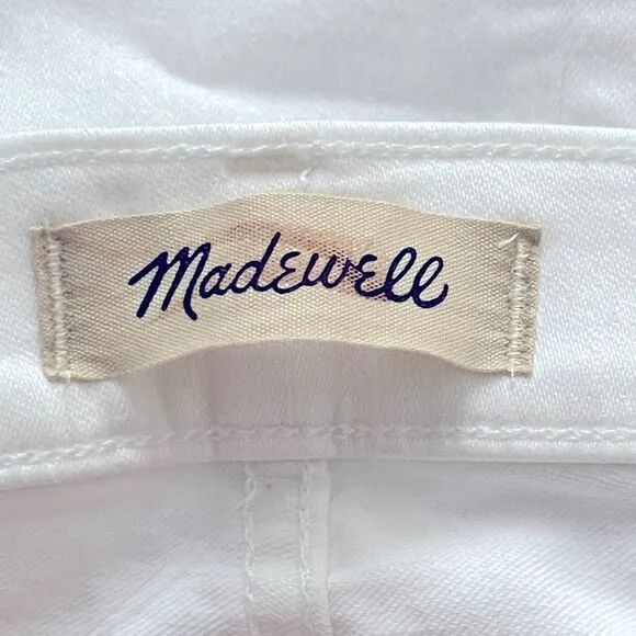 Madewell NWT 9&quot; Mid Rise Skinny Crop Jeans in Pure White Size 25
