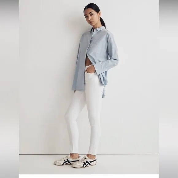 Madewell NWT 9&quot; Mid Rise Skinny Crop Jeans in Pure White Size 25