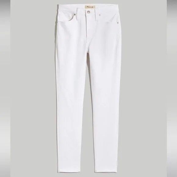 Madewell NWT 9&quot; Mid Rise Skinny Crop Jeans in Pure White Size 25