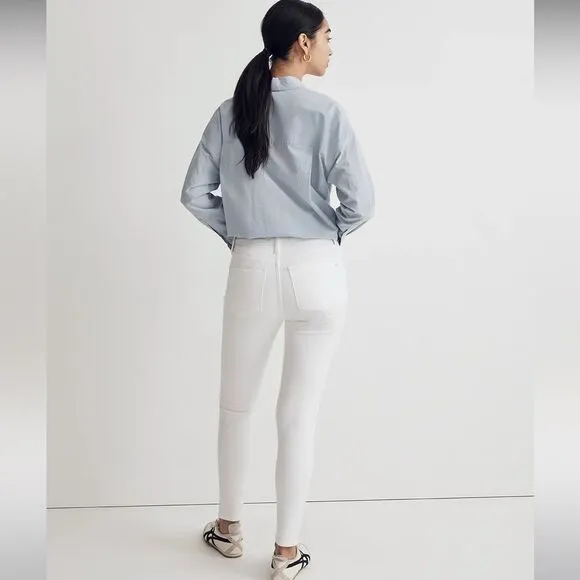 Madewell NWT 9&quot; Mid Rise Skinny Crop Jeans in Pure White Size 25