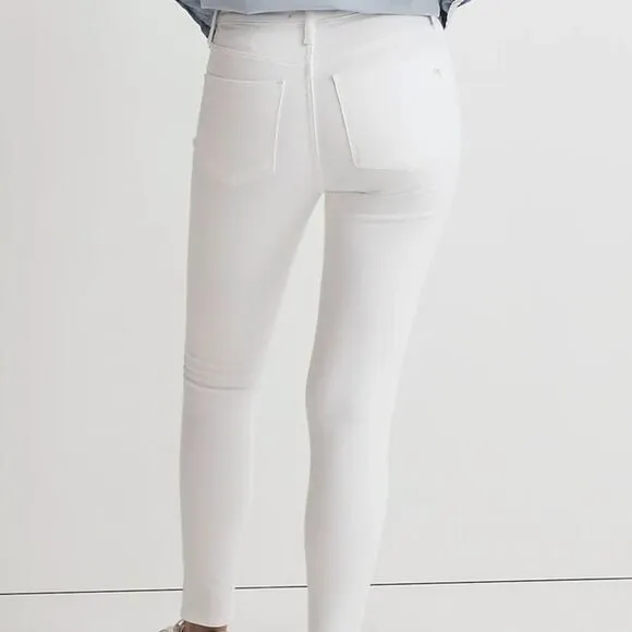 Madewell NWT 9&quot; Mid Rise Skinny Crop Jeans in Pure White Size 25