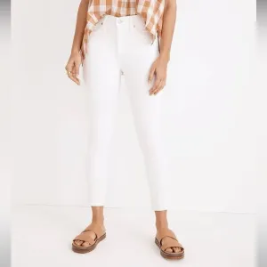 Madewell NWT 9&quot; Mid Rise Skinny Crop Jeans in Pure White Size 25
