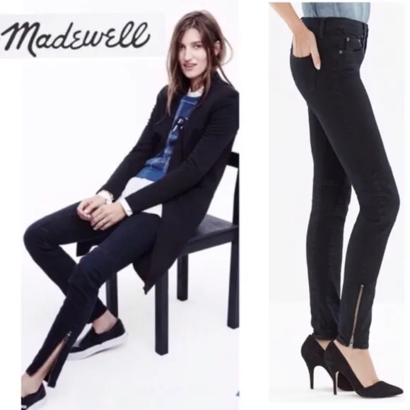 Madewell Skinny Skinny Zipper Ankle Moto Jeans Size 30