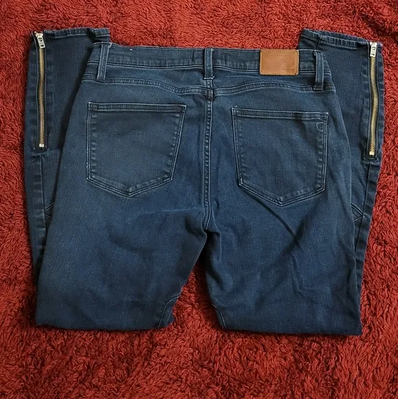 Madewell Skinny Skinny Zipper Ankle Moto Jeans Size 30