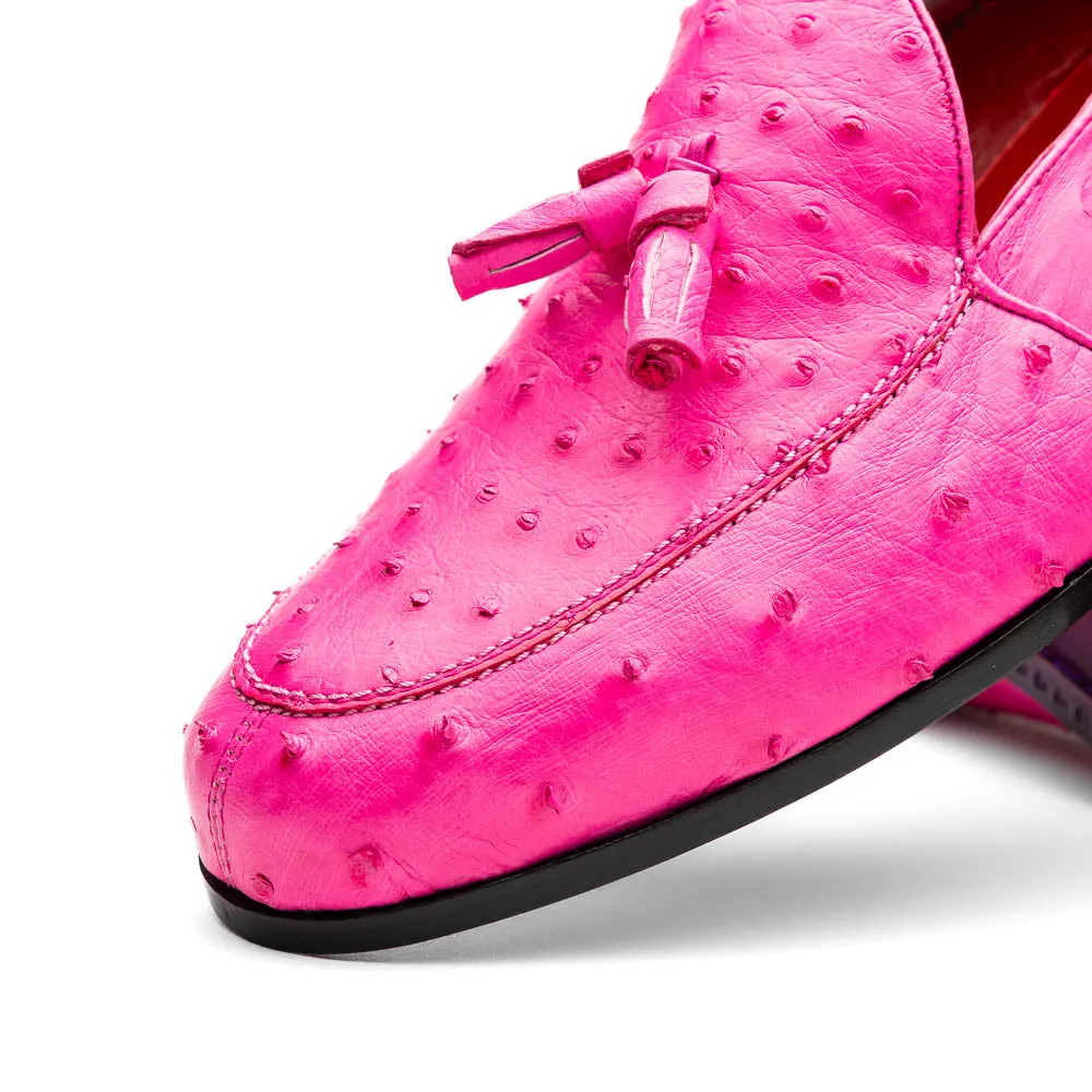 Marco Di Milano Aubiere Pink Ostrich Quill Tassel Loafers