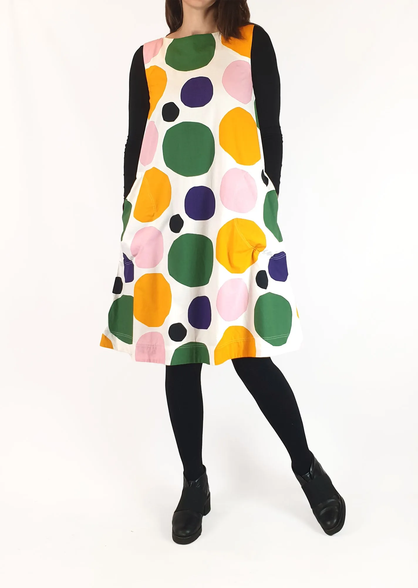 Marimekko   Uniqlo sleeveless polka dot dress size XS