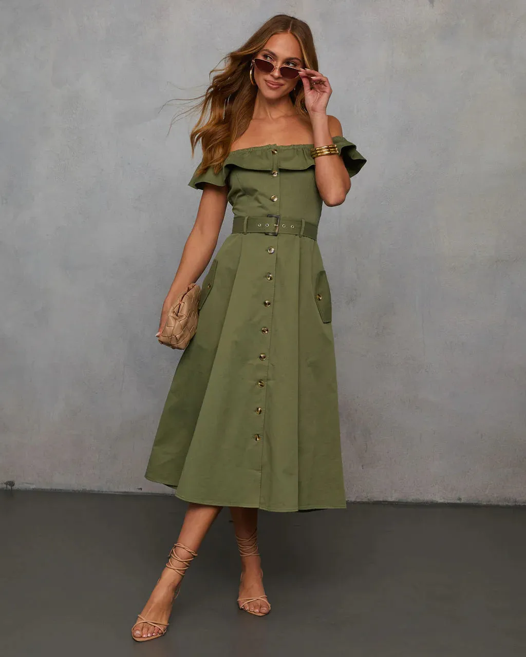 Maryanne Belted Utility Midi Dress