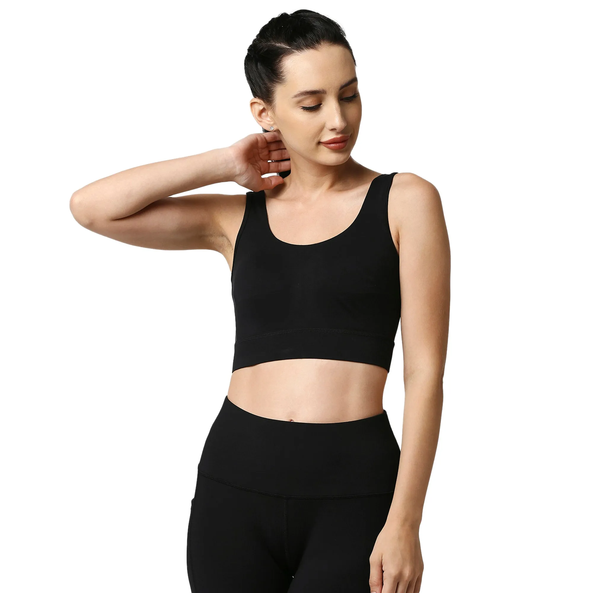 Medium Impact Non Padded Non Wired Long Line Sports Bra (Pack of 2)