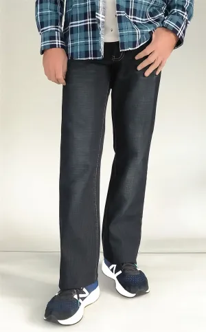 Men JEANIUS JEANS Thomas Slim Bootcut Jeans in black - Mid rise