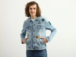 Men Quilted Spread Collar Jacket