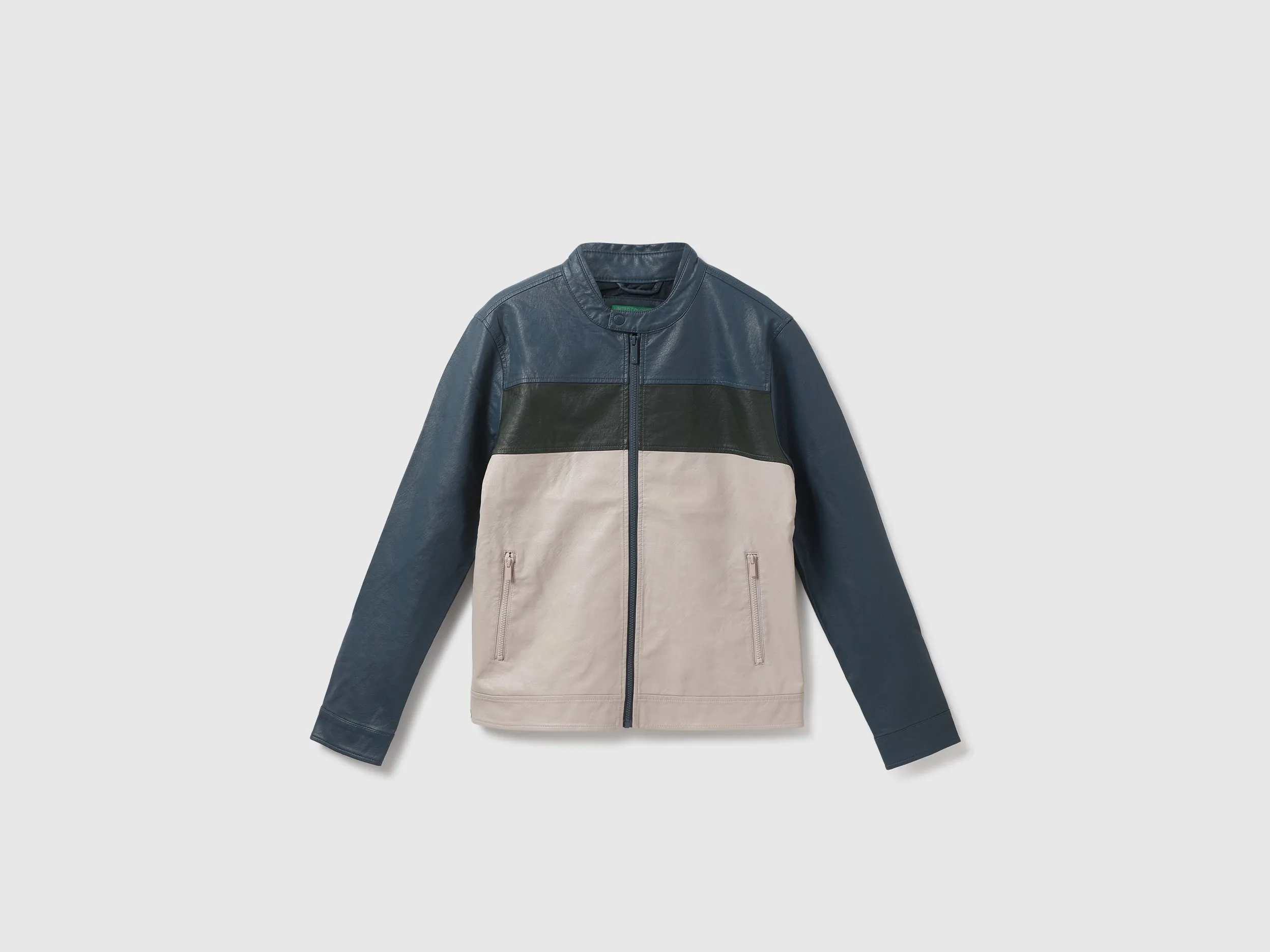Men Solid Band Collar Jacket