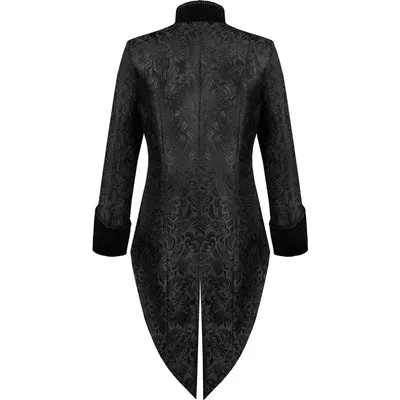 Men's Black Jacquard Regency Style Tail Coat