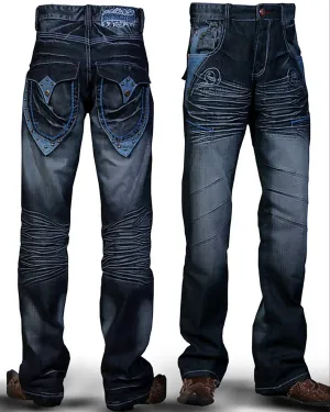 Men's Fashion Angelino Jeans Chain Blue
