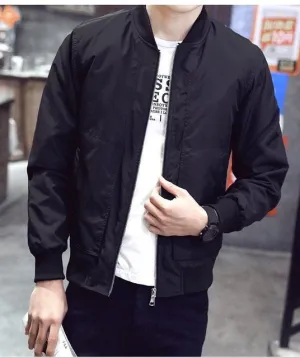 Men's Fashionable Ribbed Bomber Jackets