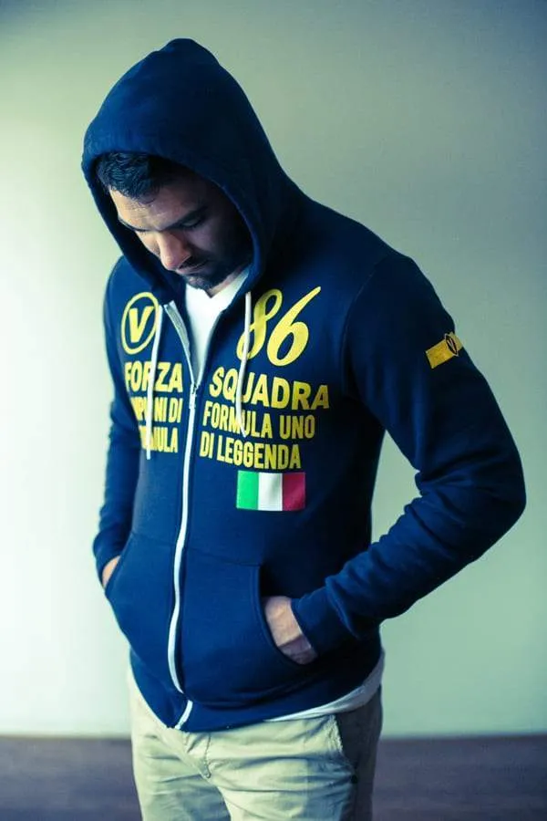 Men's - Forza Squadra Navy Blue Zip Hoodie