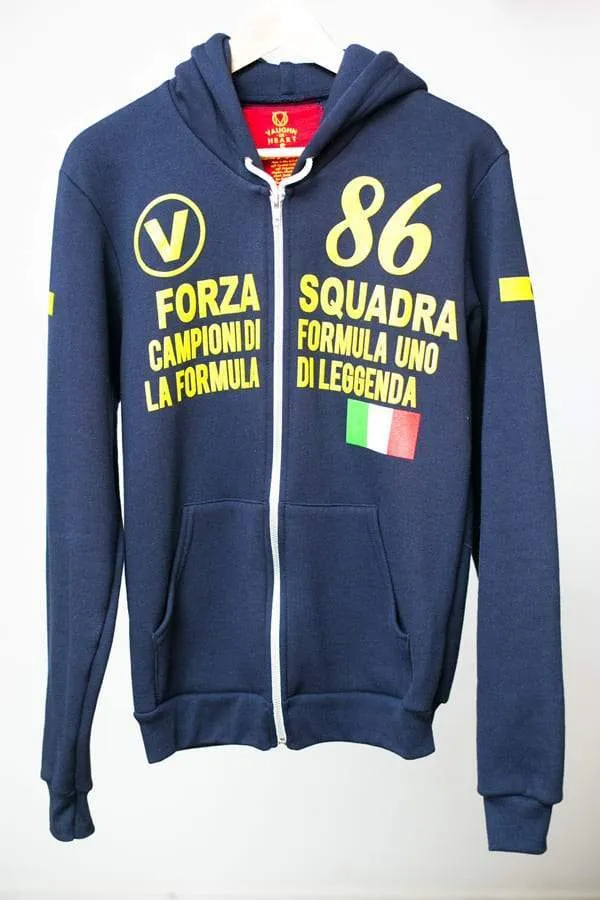 Men's - Forza Squadra Navy Blue Zip Hoodie
