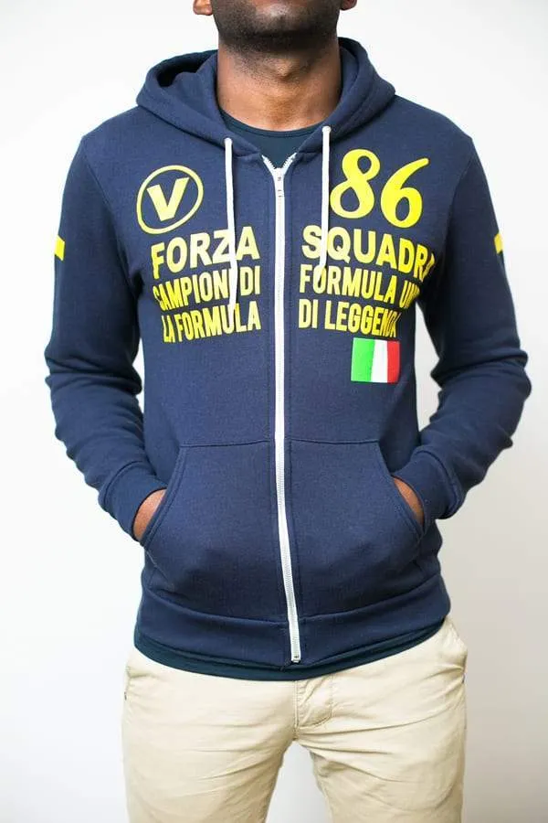Men's - Forza Squadra Navy Blue Zip Hoodie