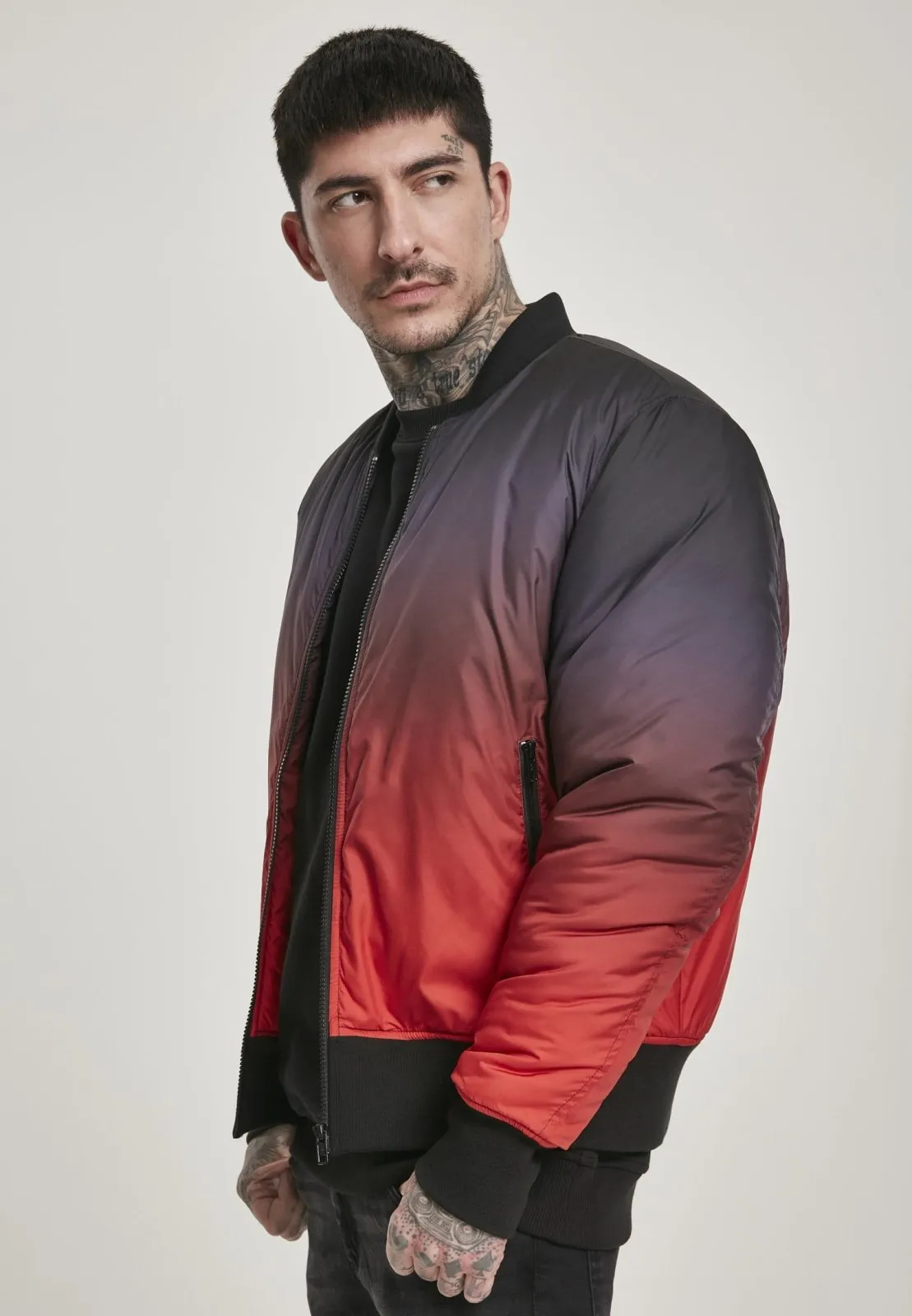 Men's Gradient Two-Tone  Bomber Jacket