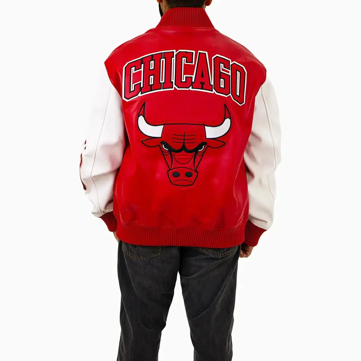 Men's NBA Chicago Bulls City Signatures Leather Varsity Jacket