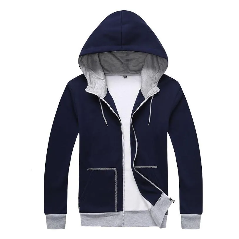 Men's Patchwork Hooded Zip Up Up To 3XL