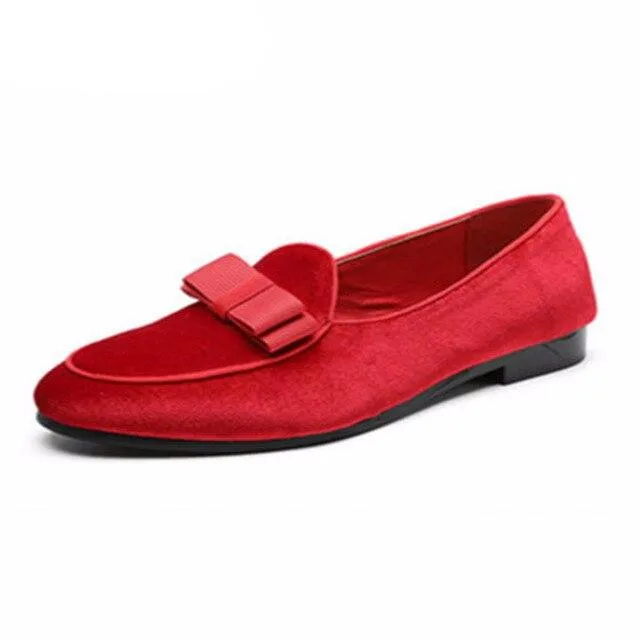 Men's  Personalized Suede Bow Tide Shoes