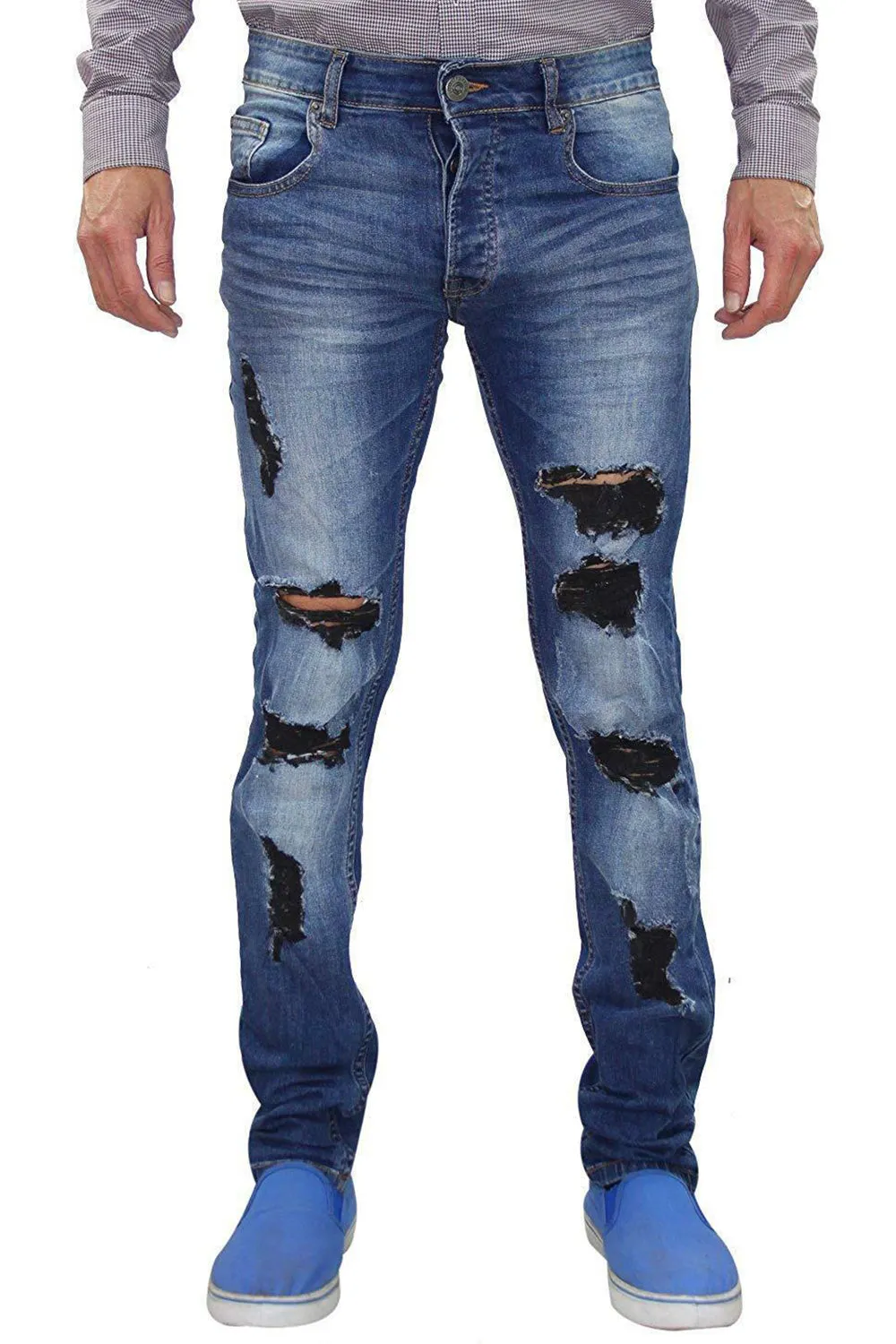 Mens Ripped Style London Jeans