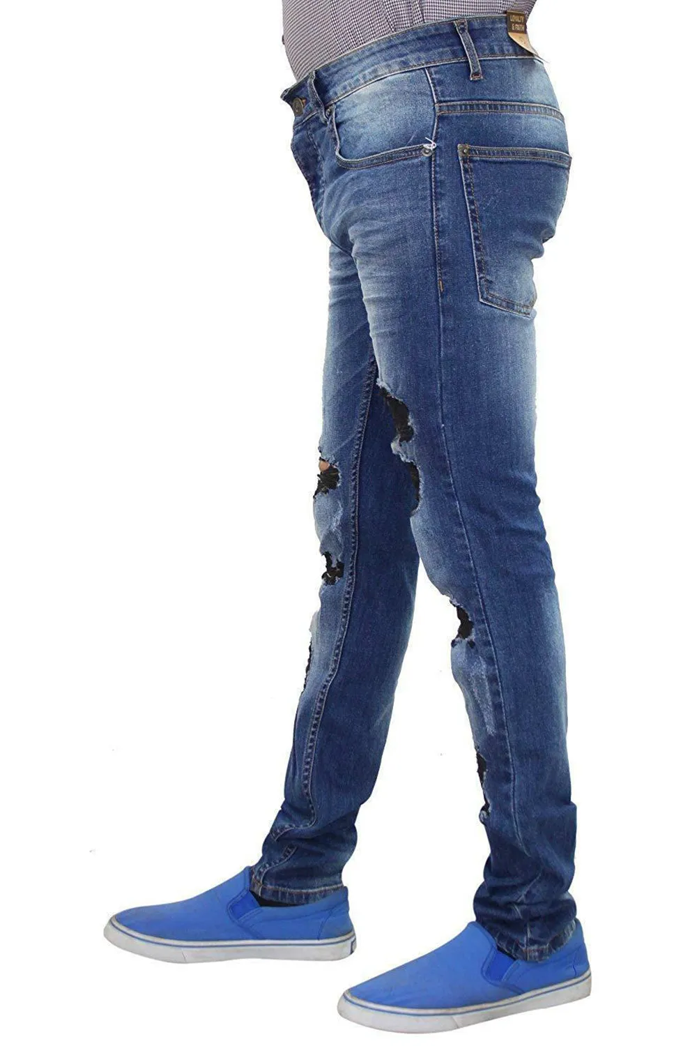 Mens Ripped Style London Jeans