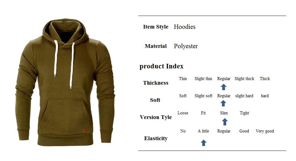 Mens Sweatshirt Long Sleeve Autumn Casual Hoodies