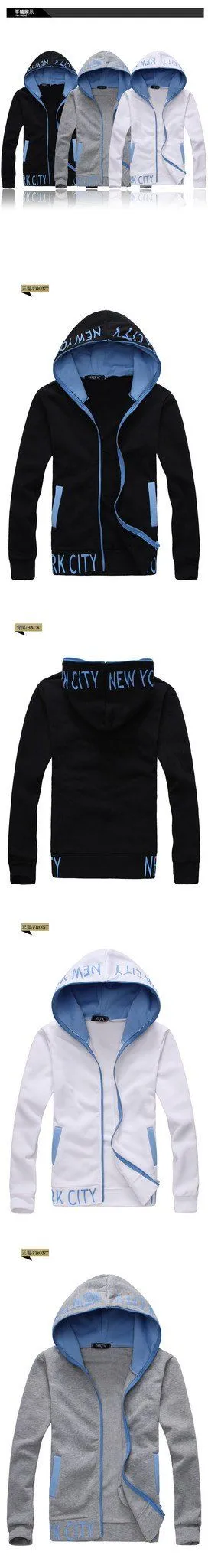 Men's Zip Up NYC Hoodie