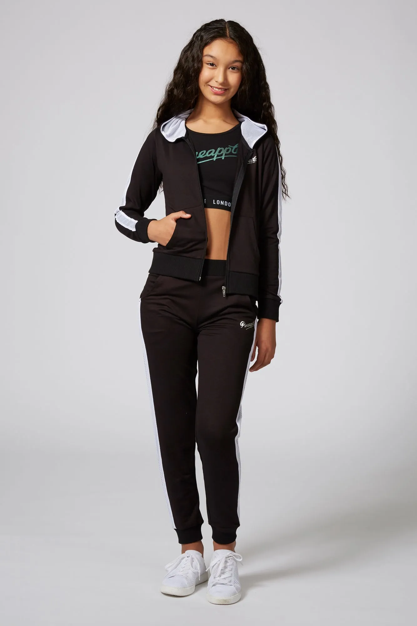 Mesh Stripe Zip Hoodie