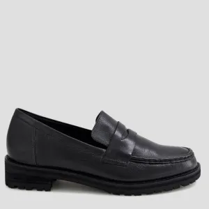 METTERS W - BLACK LEATHER BLACK HEEL