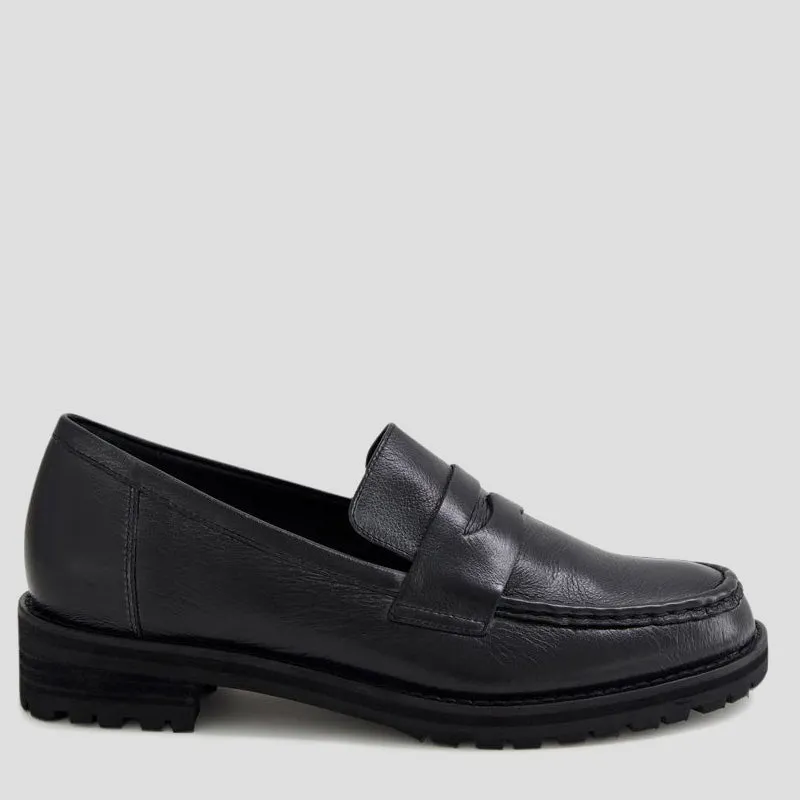 METTERS W - BLACK LEATHER BLACK HEEL
