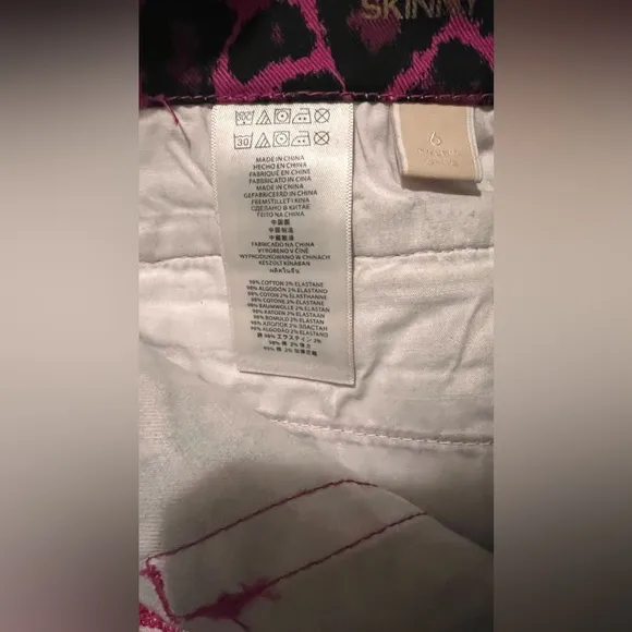 Micheal Kors leopard print Skinny jeans- Hot Pink